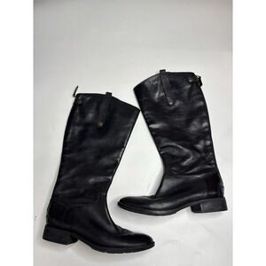 Sam Edelman Women 10.5M EU 40.5 Penny Riding Boots Black Leather Classy Timeless